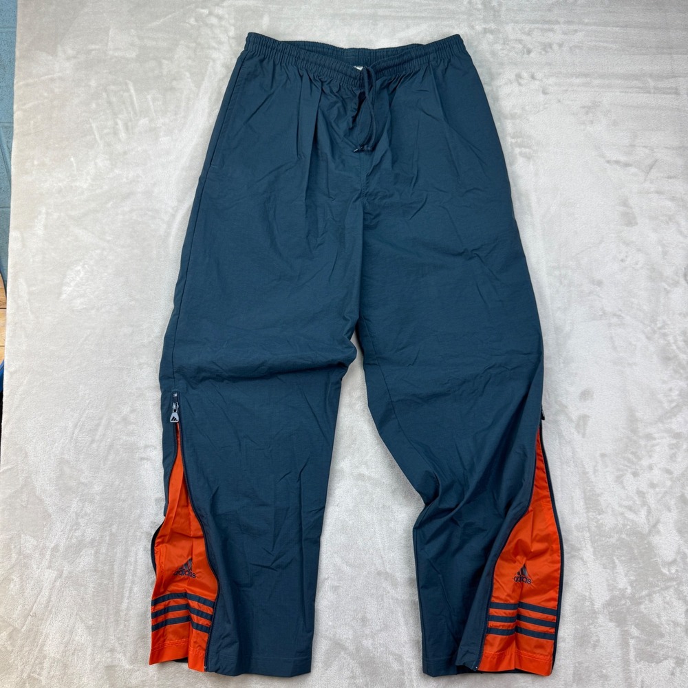 90s Adidas Track Pants Mens Large Orange Zip Leg Windbreaker Vintage Sportswear